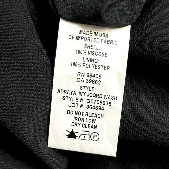 NWOT Theory Adraya Black Ivy Jacquard Shift Dress Size 2 - Picture 6 of 8